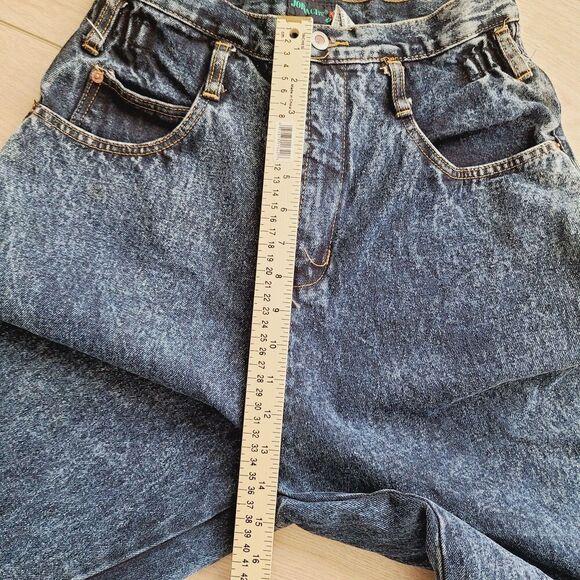 Vintage Jordache Mom Jeans‎ Blue Acid Wash Rose Embroidered High-Rise Denim - Picture 9 of 10